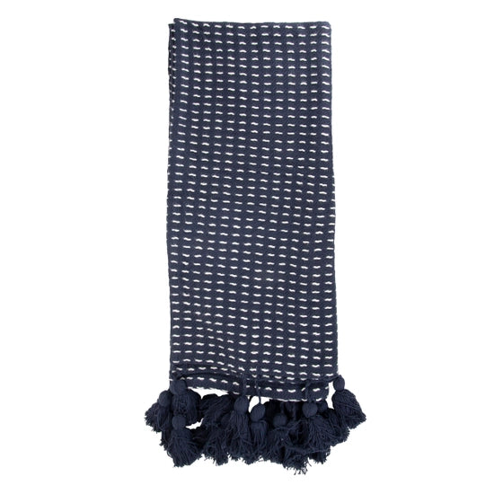 Hand Woven Kadin Throw Navy