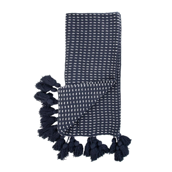 Hand Woven Kadin Throw Navy