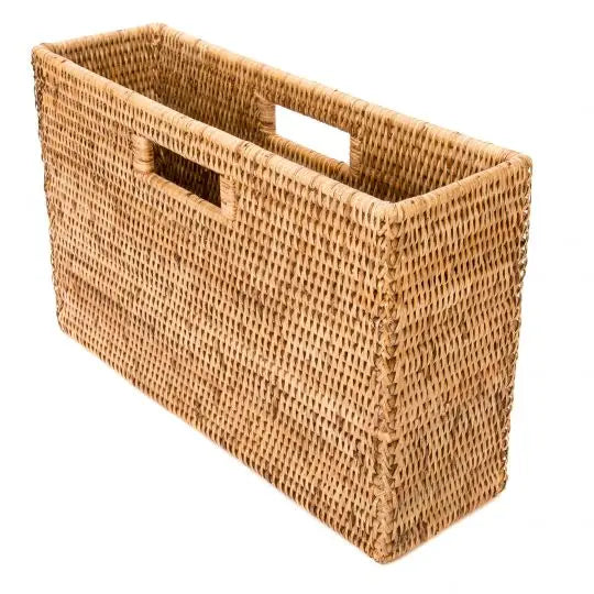 Rattan Magazine Basket- Honey Brown