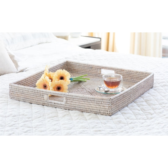 Rattan Square Serving Tray