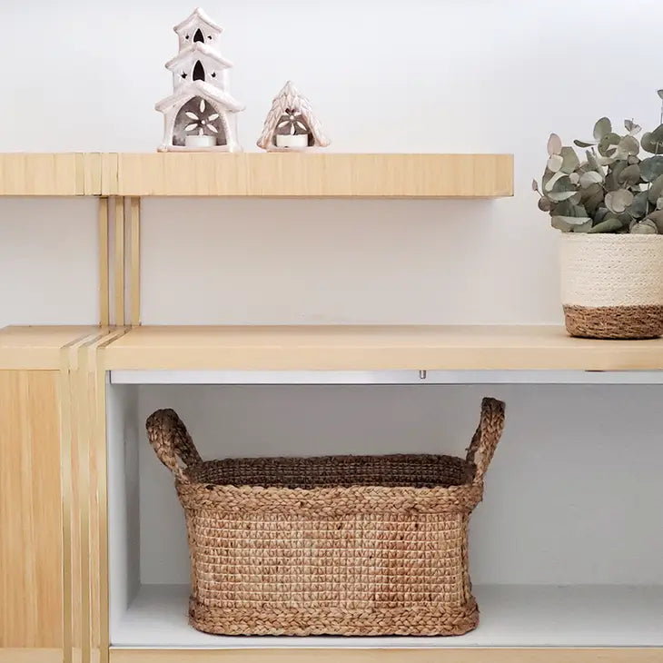 Handwoven Wicker Storage Basket l Bono Rectangular Basket