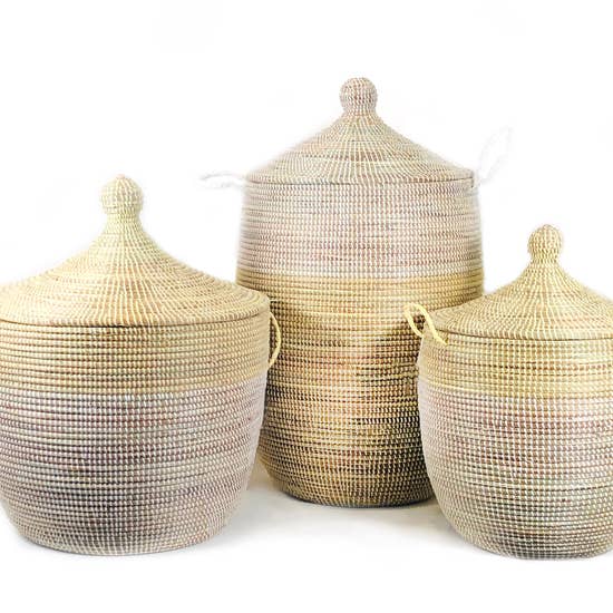 Senegalese Hamper Natural and White medium