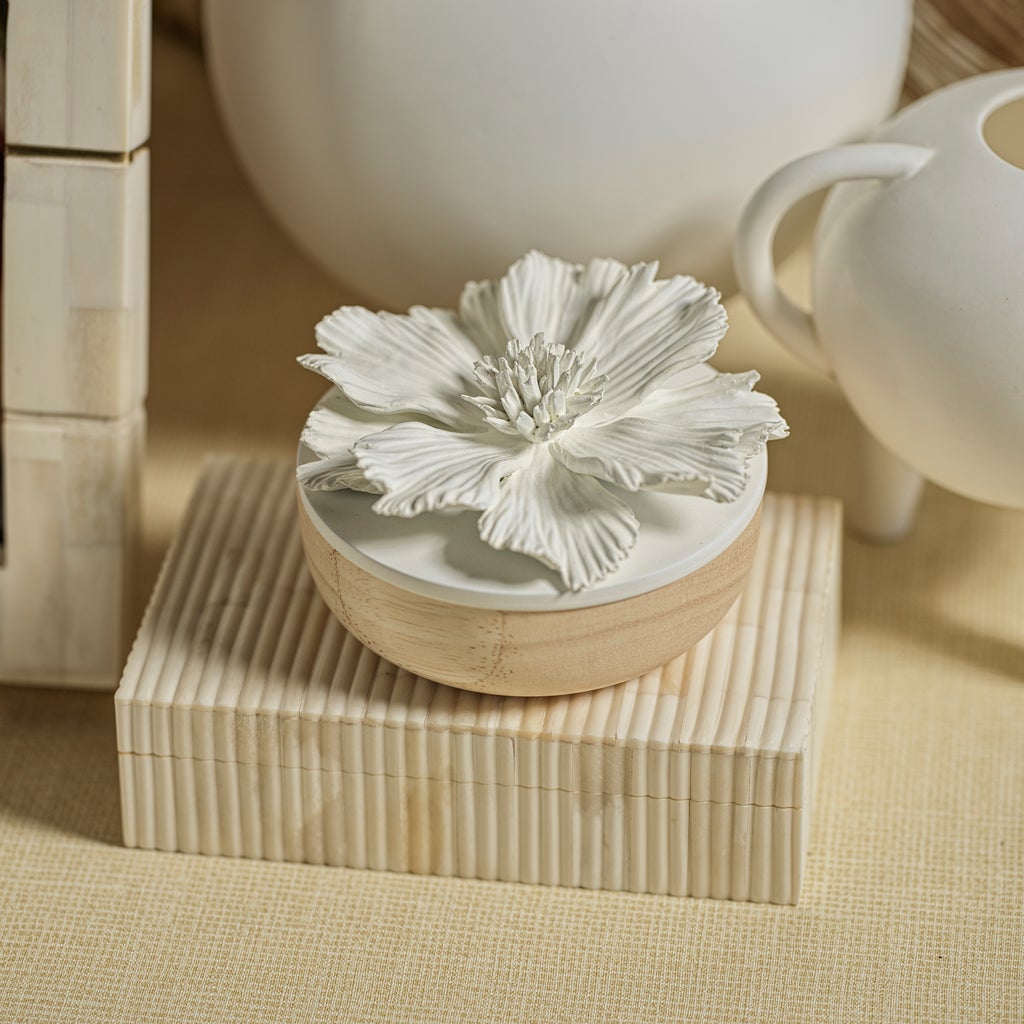 St. Ives Ribbed Bone Inlaid Box - Natural