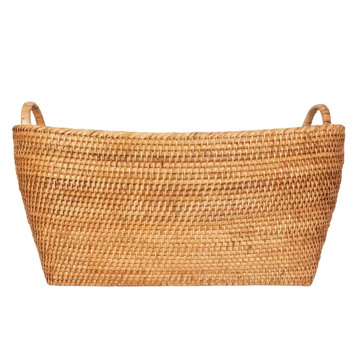 Rattan Basket with Hoop Handles