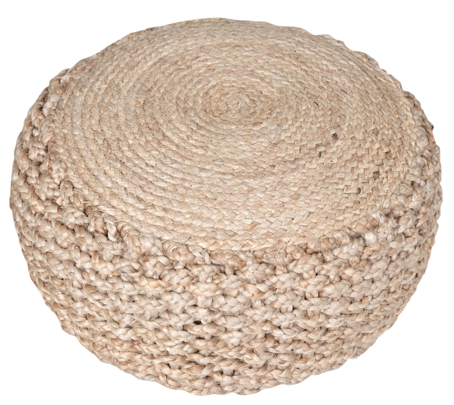 Natural Braided Jute Pouf