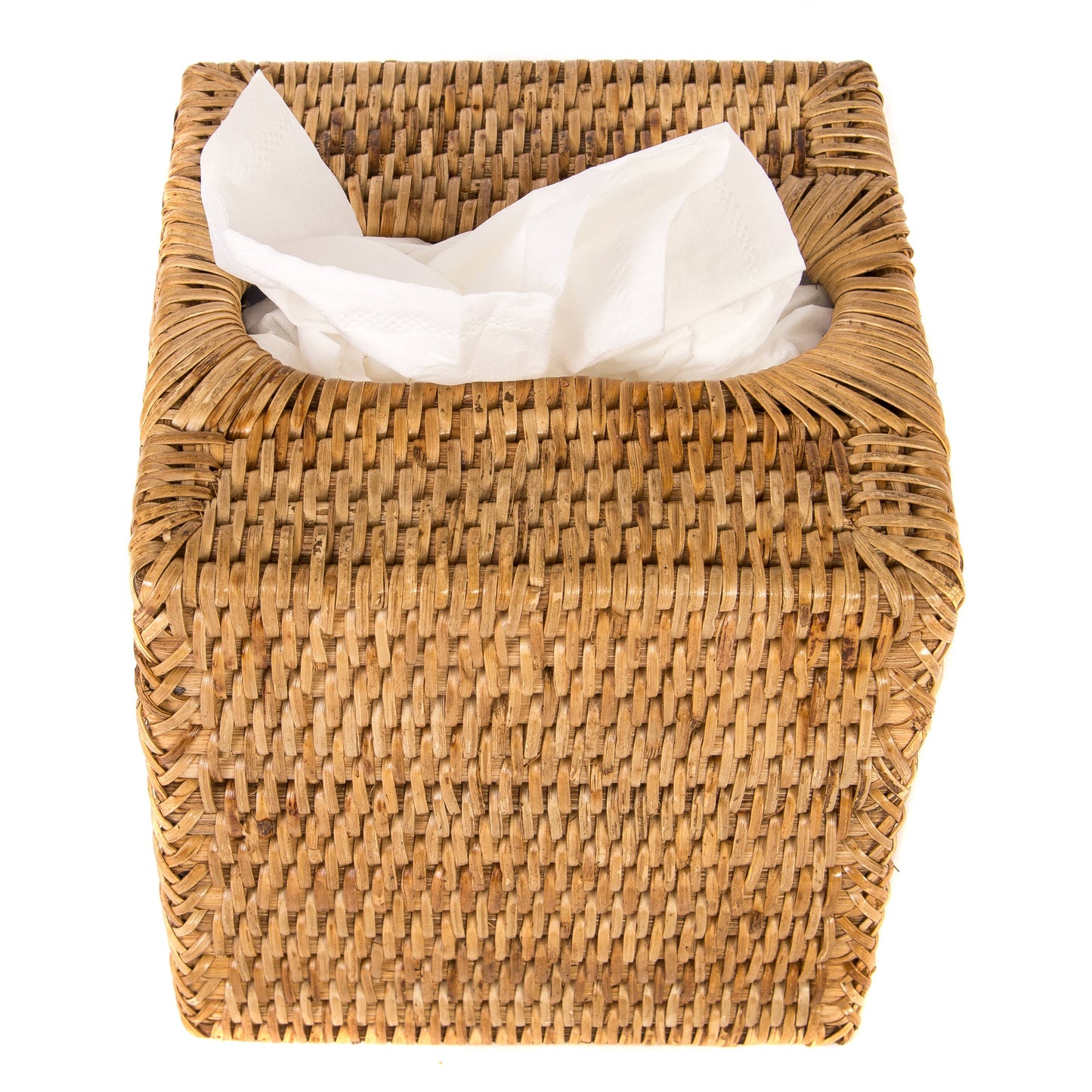 Artifacts Rattan Column Tissue Box Cover