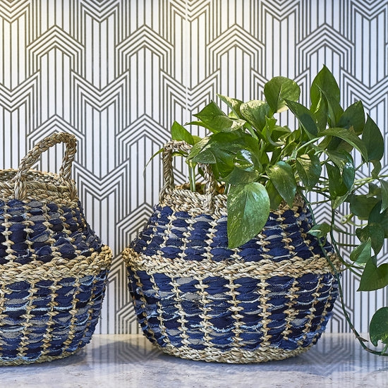 Daya Demin Foldable Basket- Medium