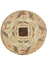 Traditional Tonga Winnowing Basket with Red Recycled Plastic