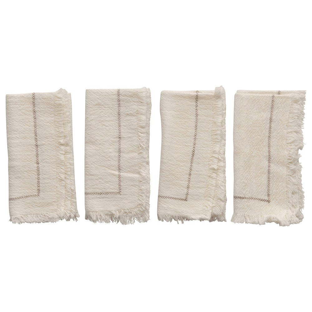 Square Woven Cotton Napkins- Set of 4