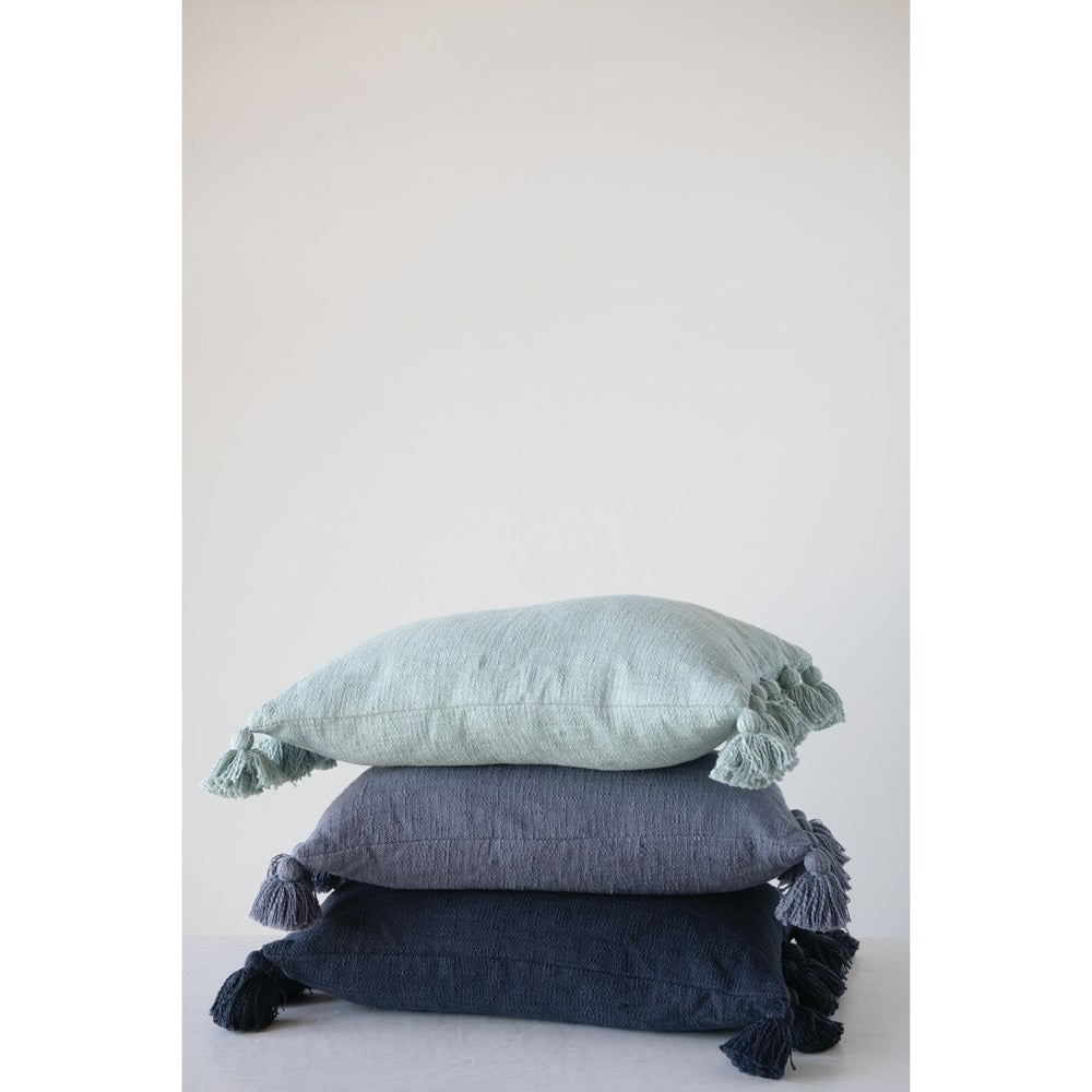 Cotton Slub Pillow-Midnight Blue