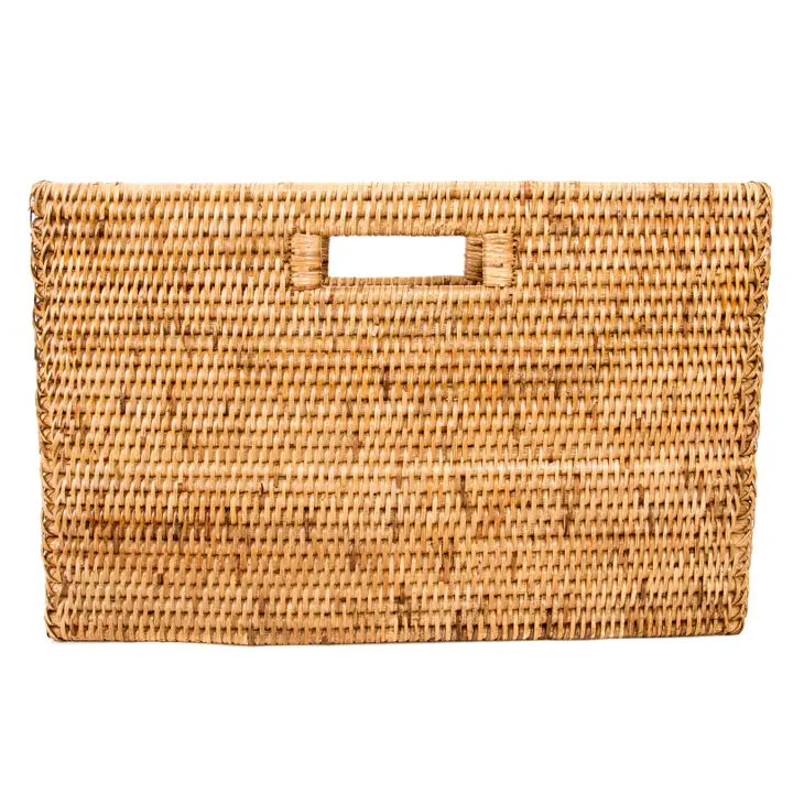Rattan Magazine Basket- Honey Brown