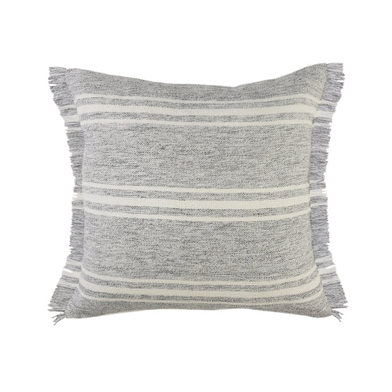 NEW ! Farmhouse Triple Stripe Throw Pillow with Fringe