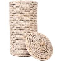 Round Rattan Double Tissue Roll Holder