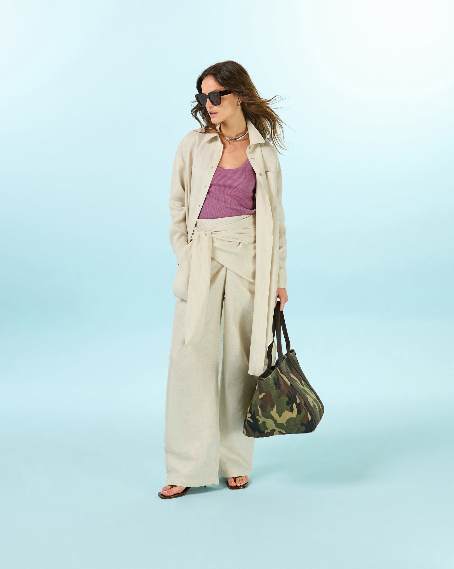 Draped Linen Pants