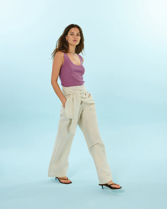 Draped Linen Pants