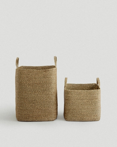 Set of 2 Souk Square Seagrass Baskets