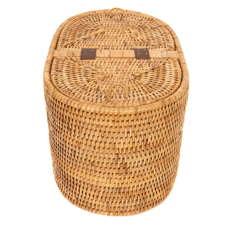 Artifacts Rattan Oval Double Tissue Roll Box