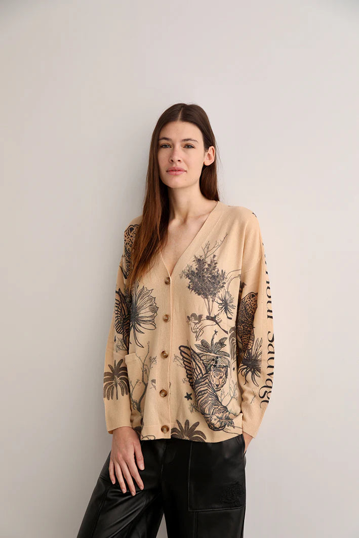 CARDIGAN TOILE DE JOUY BEIGE