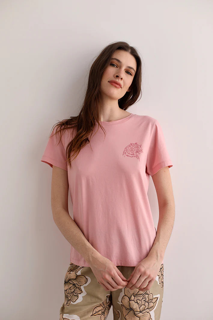 T-SHIRT CHEETAH PINK