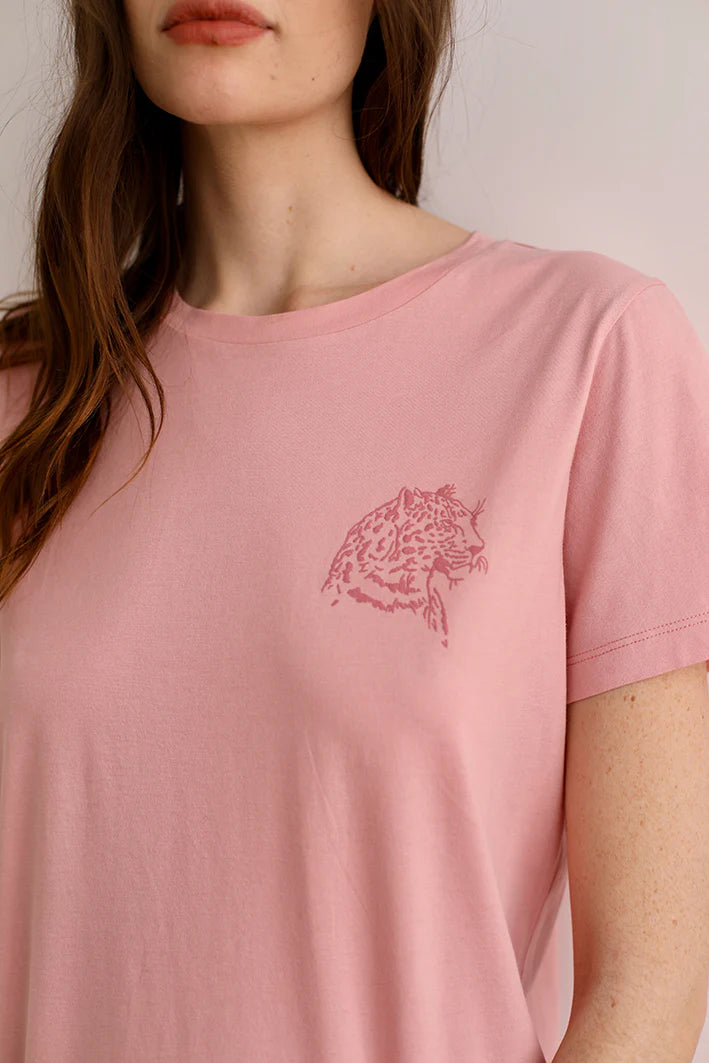 T-SHIRT CHEETAH PINK