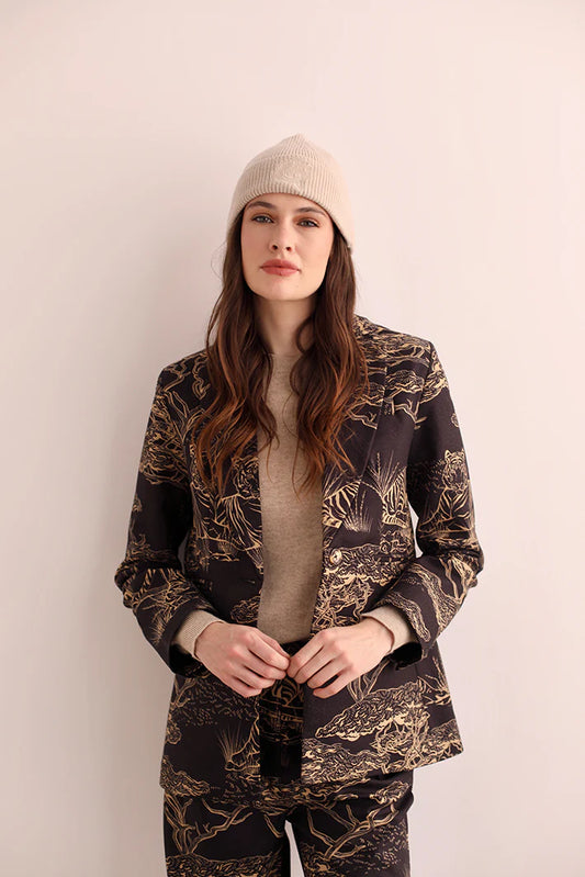 WOOL BLAZER SAFARI BLACK