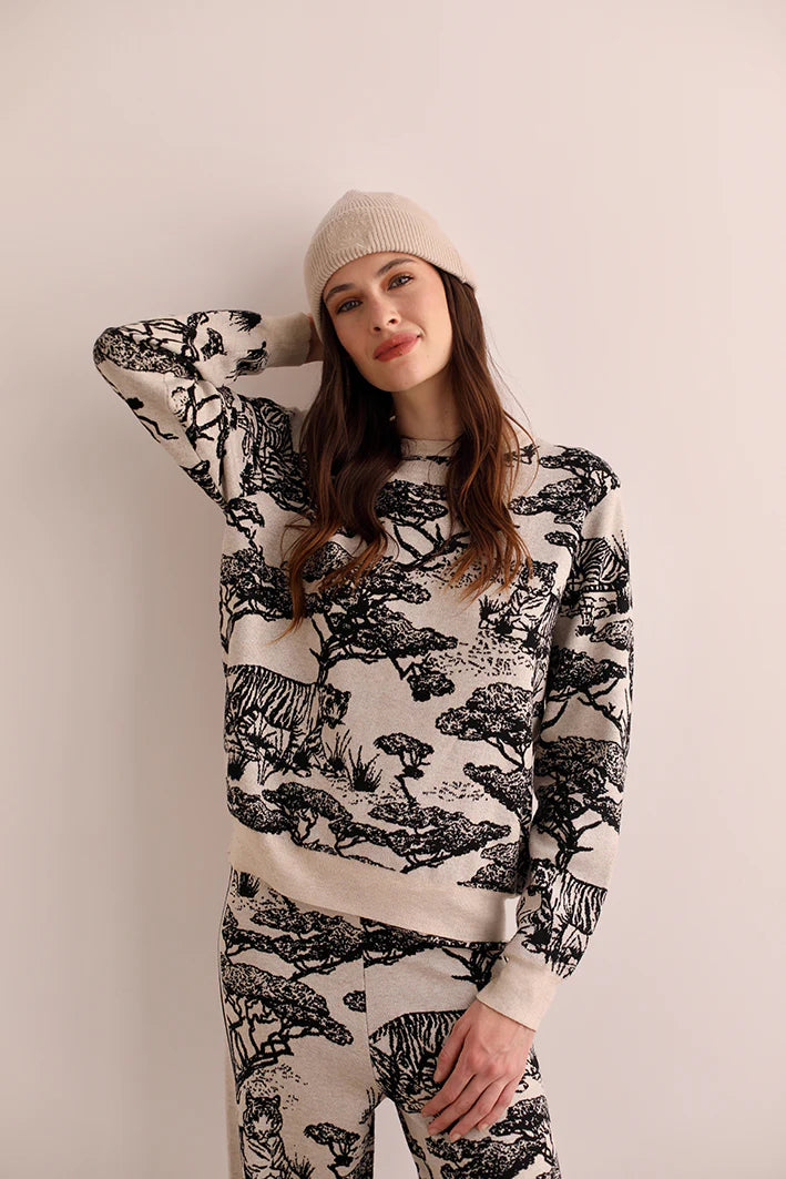 SWEATER SAFARI WHITE & BLACK