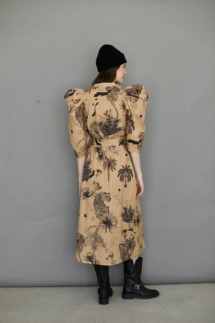 LONG DRESS TOILE DE JOUY BEIGE