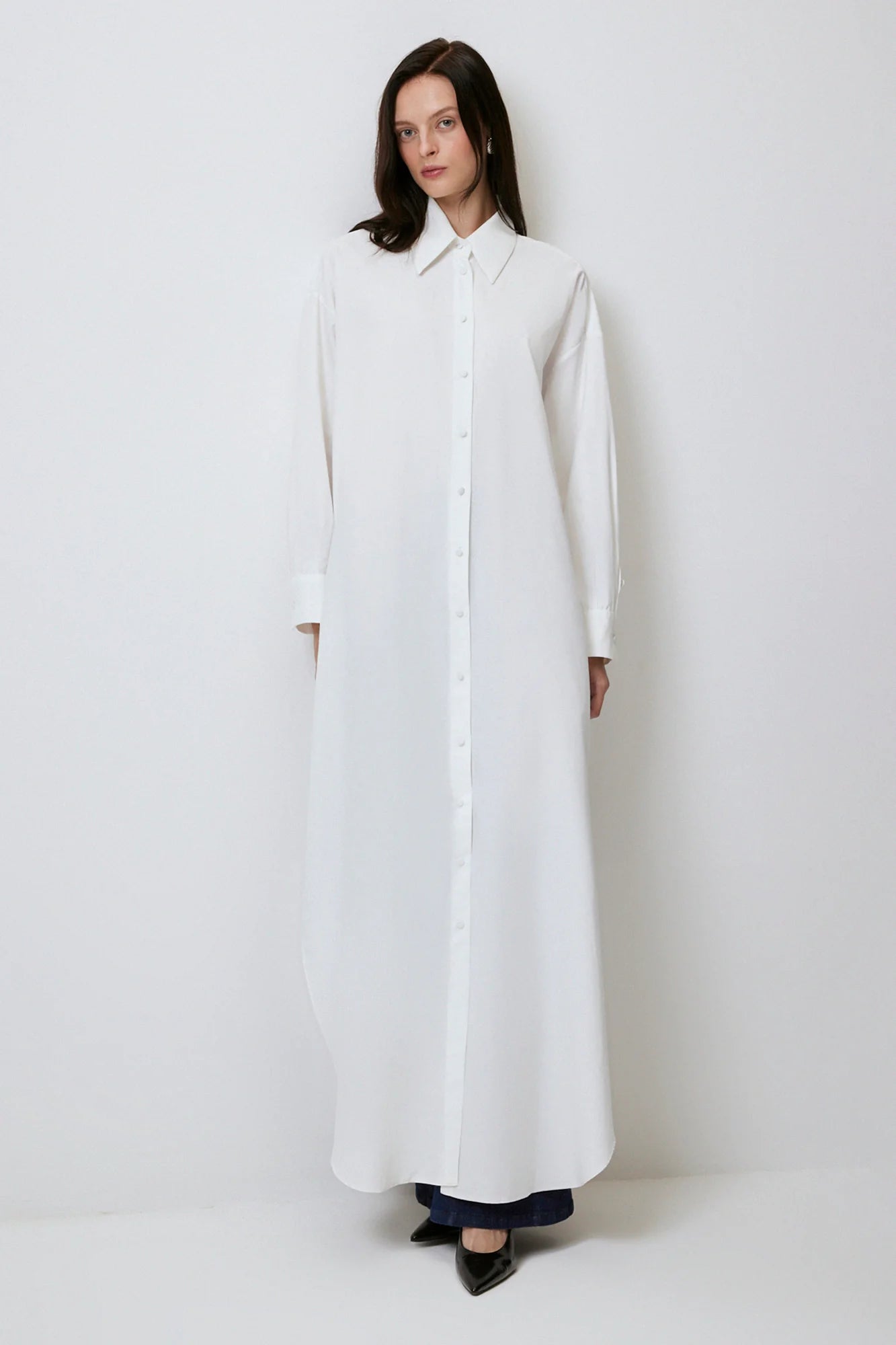 Maxi Poplin Shirt Dress