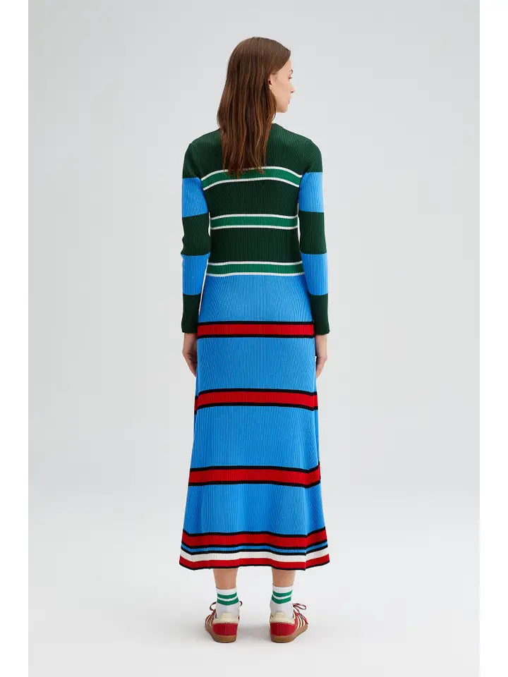 Multicolored Striped Knit Dress