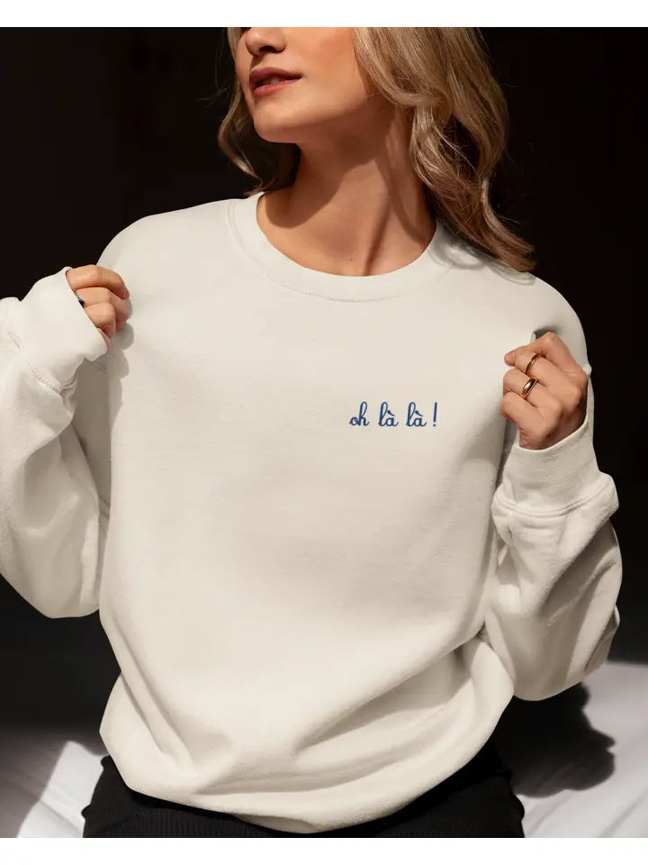 “Oh Là Là” Sweatshirt- Natural Raw