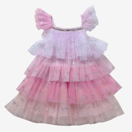 4 Layered Tutu Dress- Pink