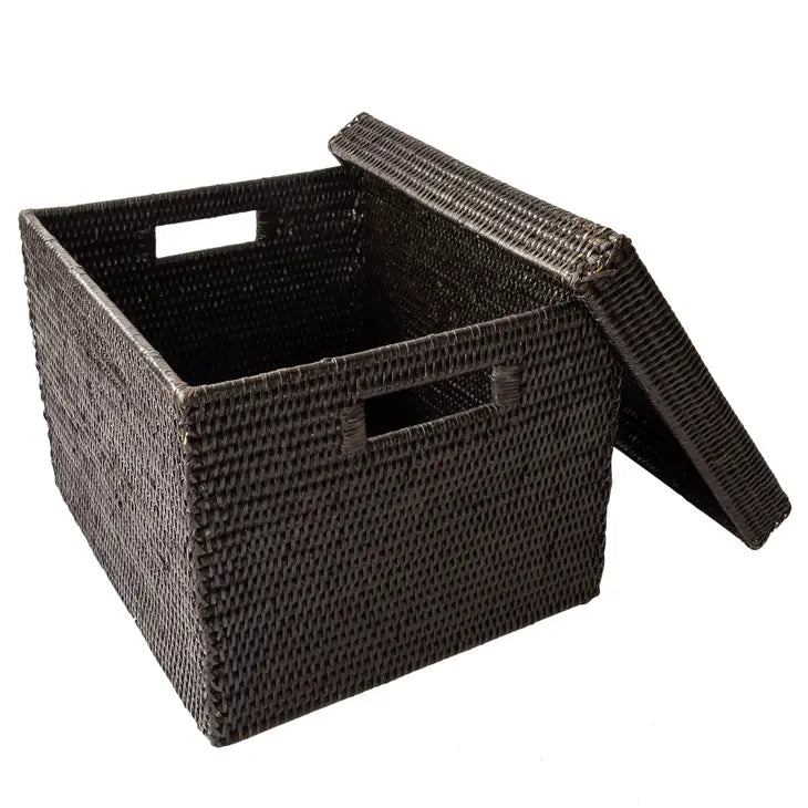 Rattan Storage Box with Lid - Letter File
