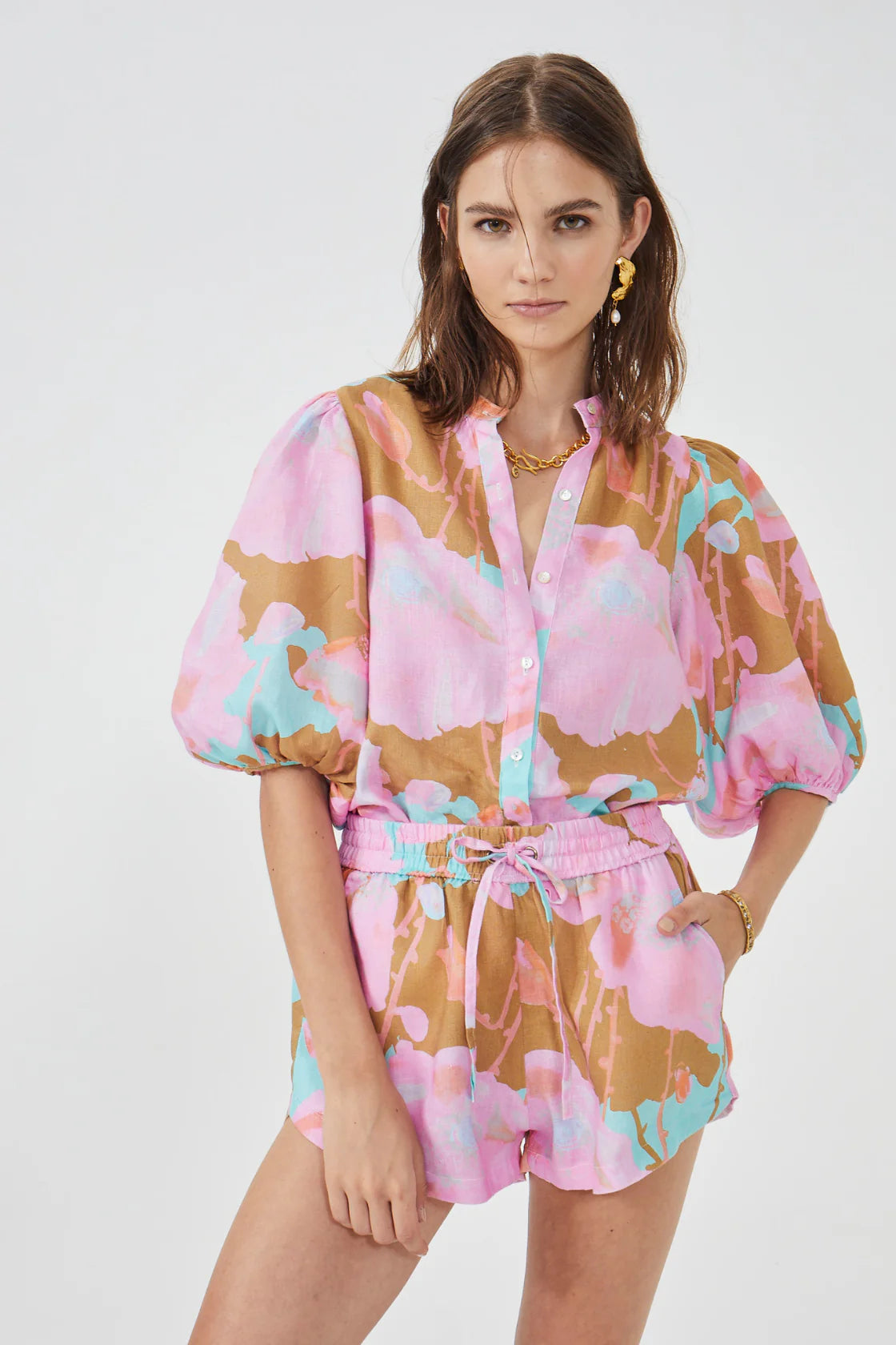 Bubble Linen Shirt - Aquarela