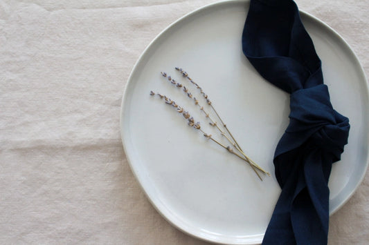 Navy Linen Napkins - Set of 4
