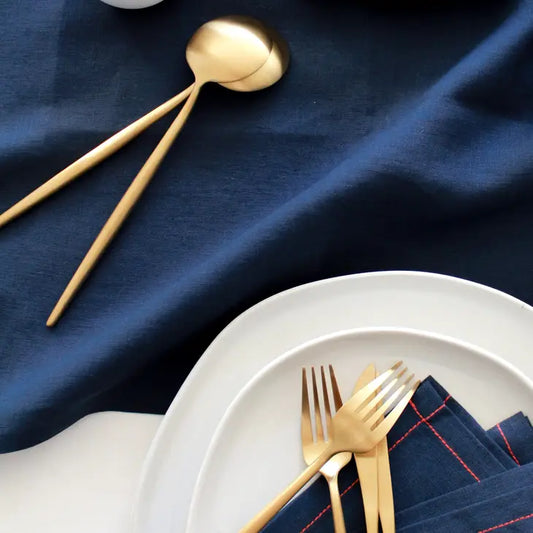 Navy Linen Table Runner