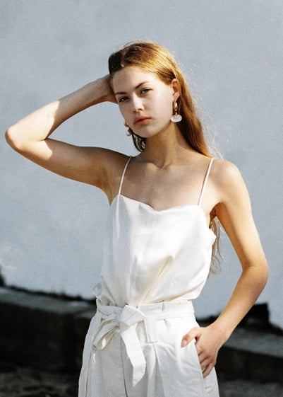 Corinne Silk Camisole | Ivory White