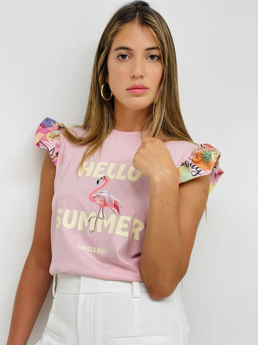 Lía Hello Summer T-shirt: Rose / M
