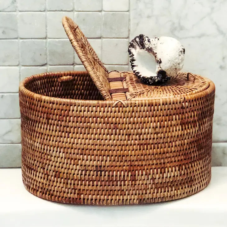 Artifacts Rattan Oval Double Tissue Roll Box