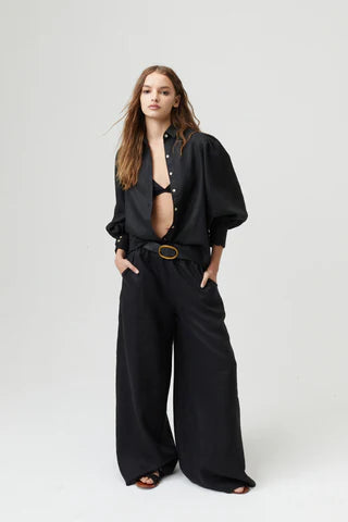 Cape linen Pants- Black