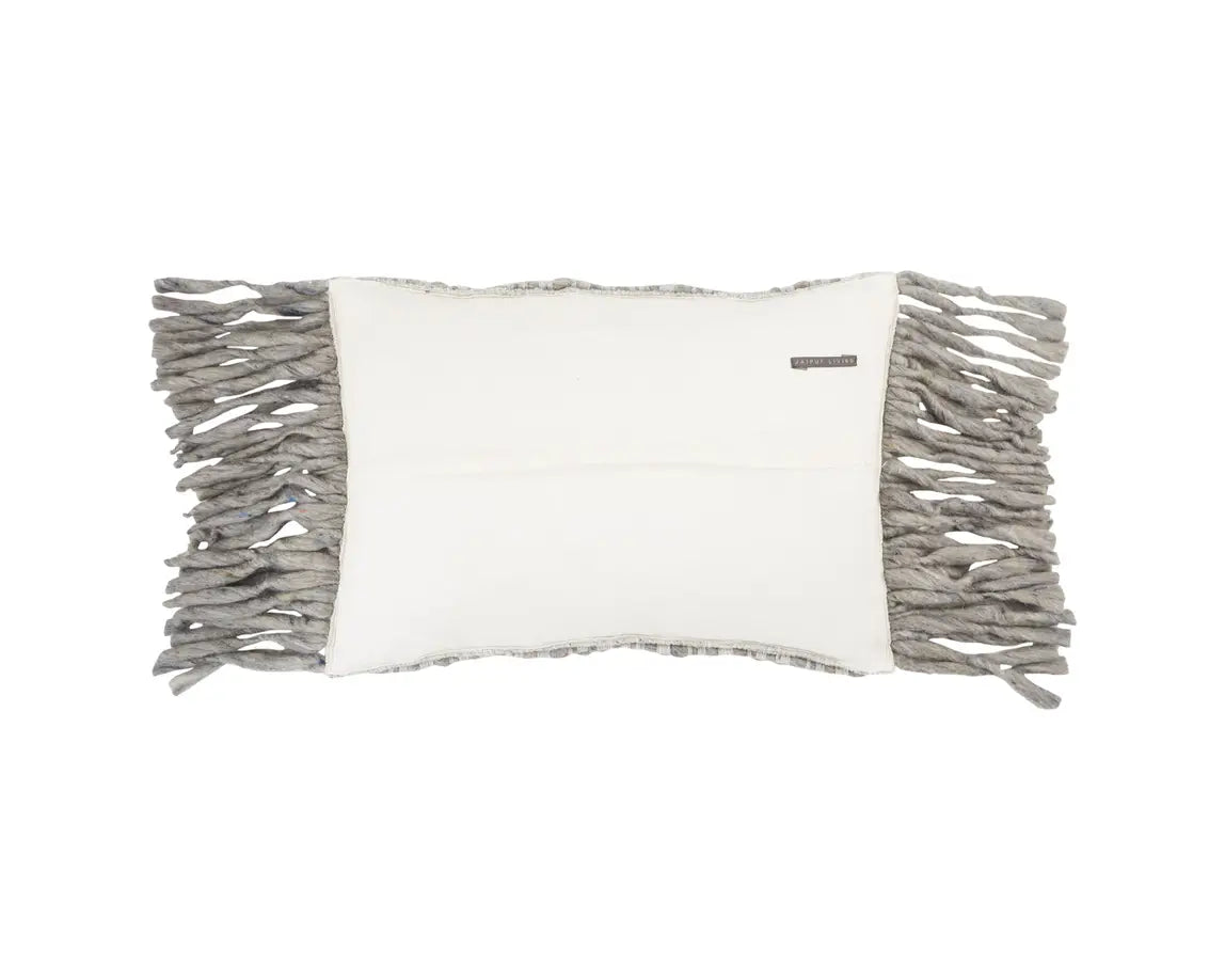 Angora Lumbar Pillow 16"X24"- Gray