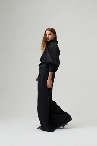 Cape linen Pants- Black