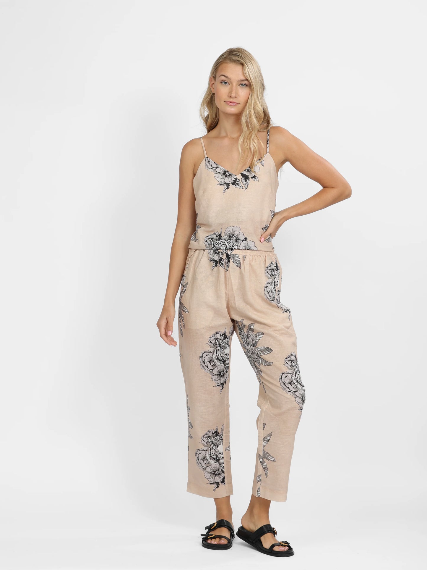 TANK TOP TIGER BLOOM BEIGE
