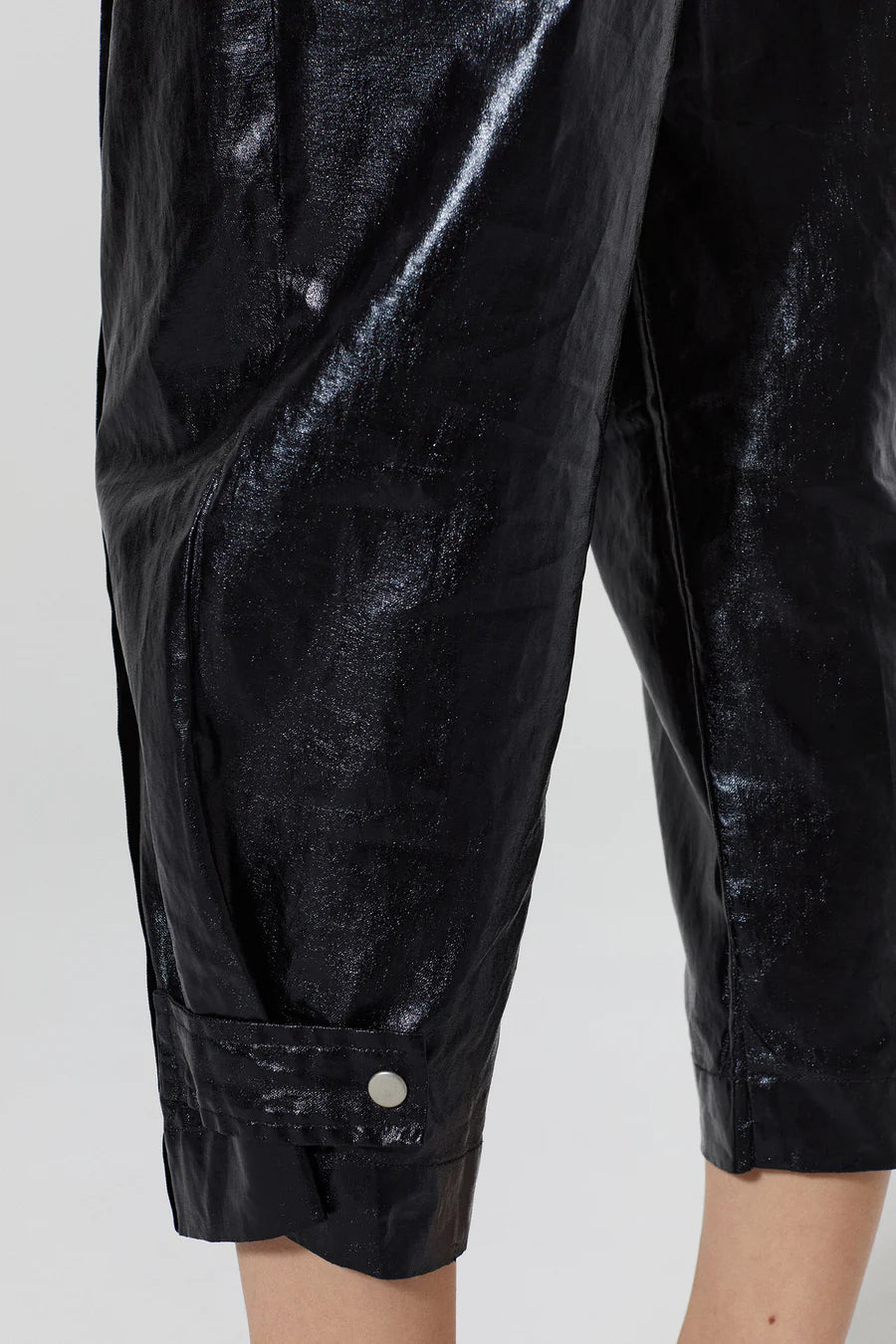 Mercer Metallic Linen Pants - Black