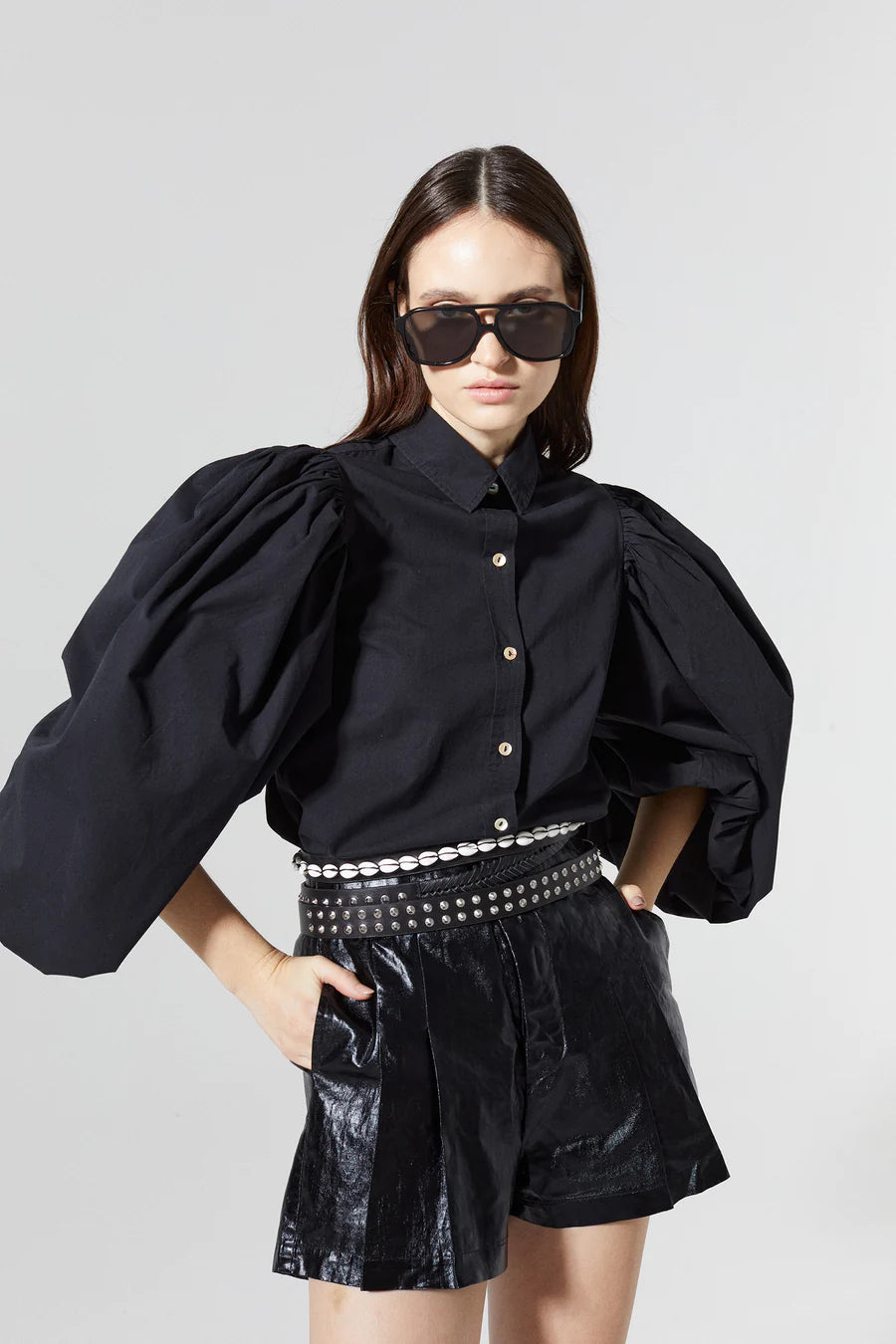 Samba Cotton Poplin Shirt - Black