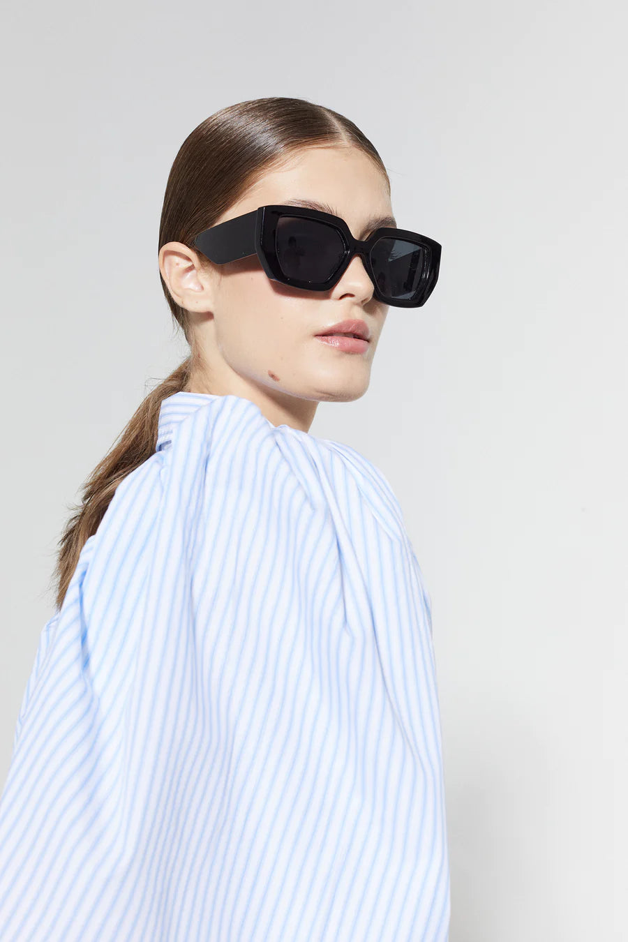 Cotton Poplin Shirt - Blue Stripes