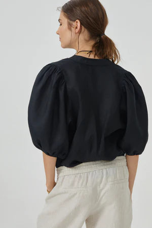 Bubble Linen Shirt - Black