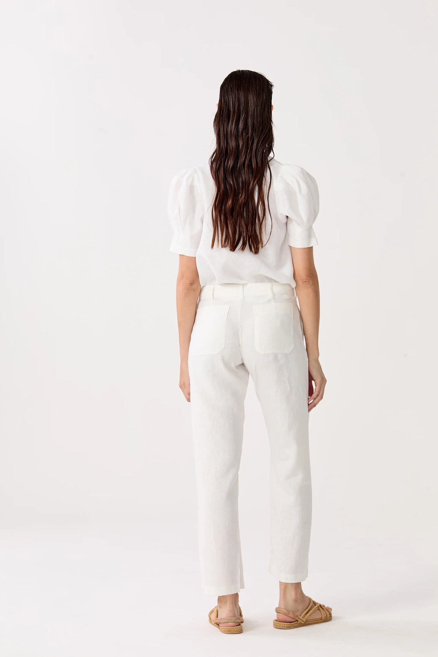 ATHINA LINEN SHIRT - WHITE