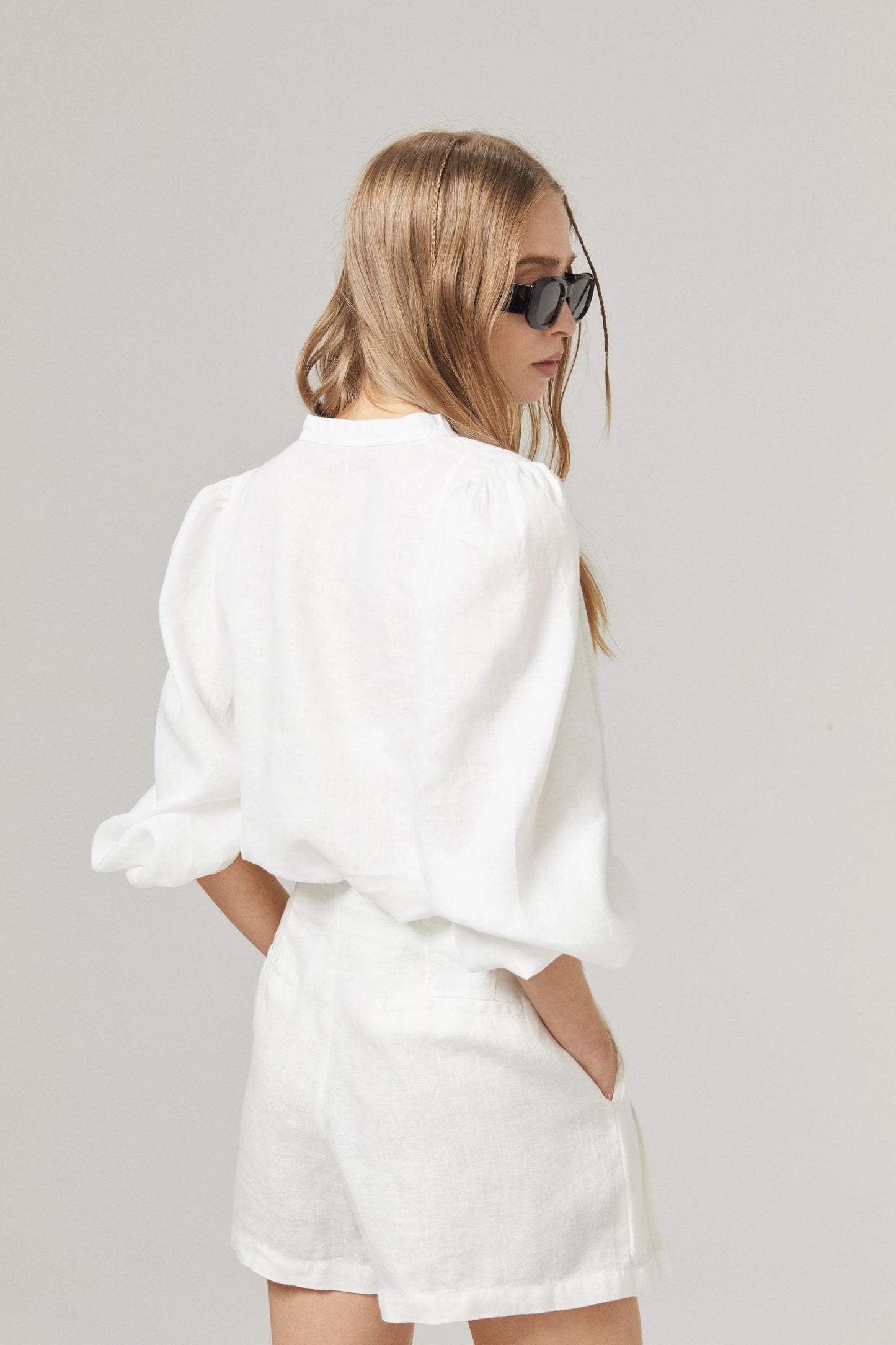 MEKNES LINEN SHIRT - OFF-WHITE