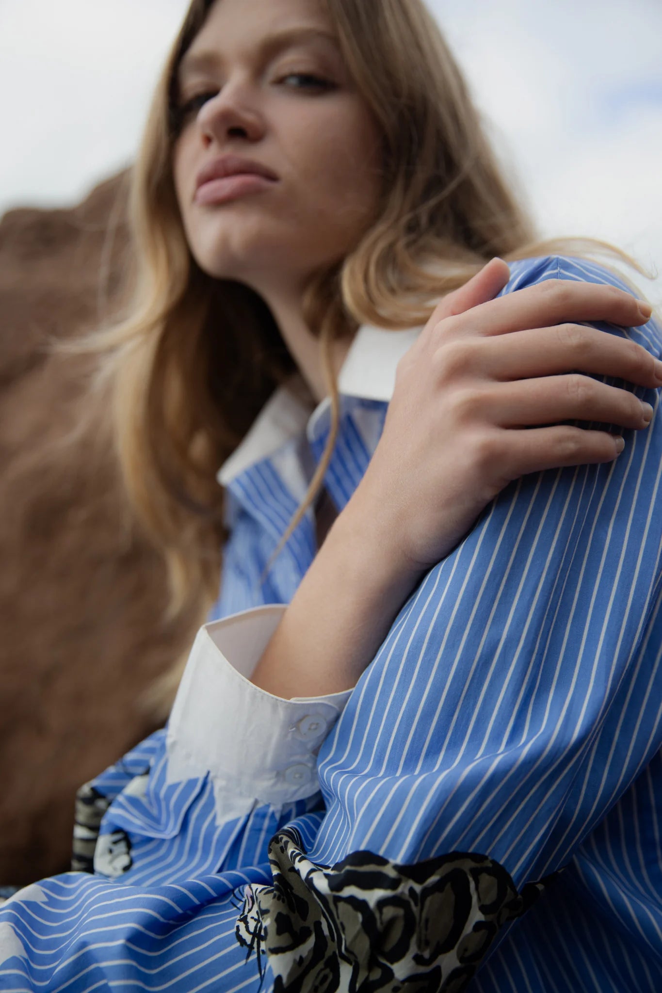 POPLIN SHIRT SNOW LEOPARD LIGHT BLUE