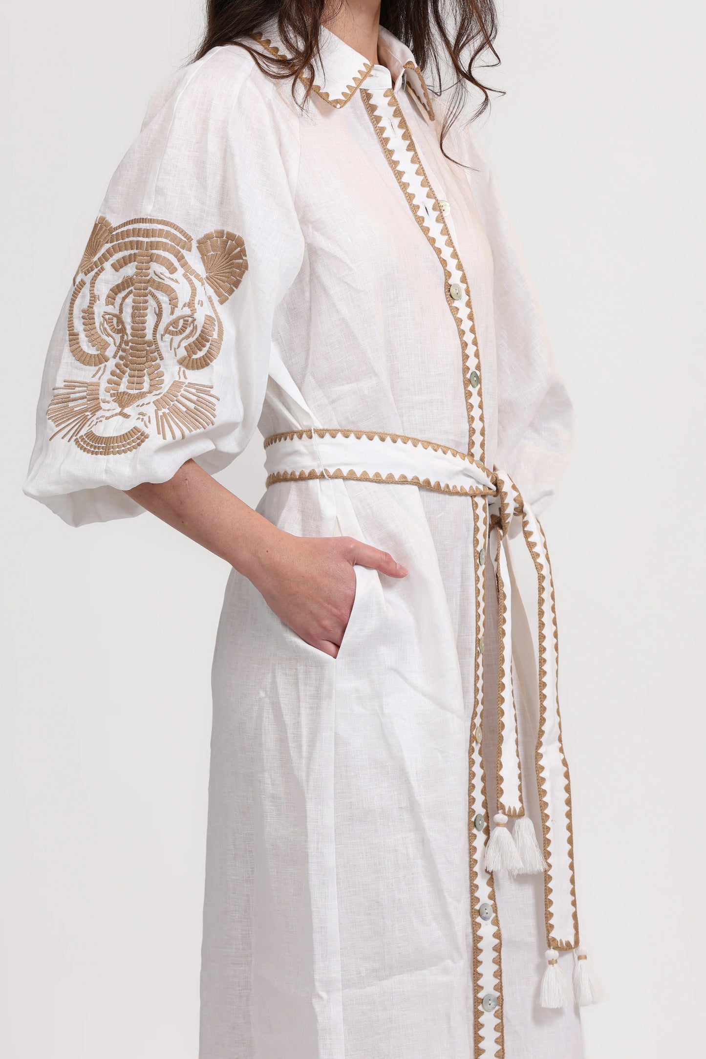 LINEN TUNIC MOSAICO EMBROIDERED